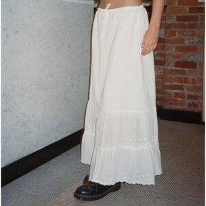 Brandy Melville Olive Skirt in White